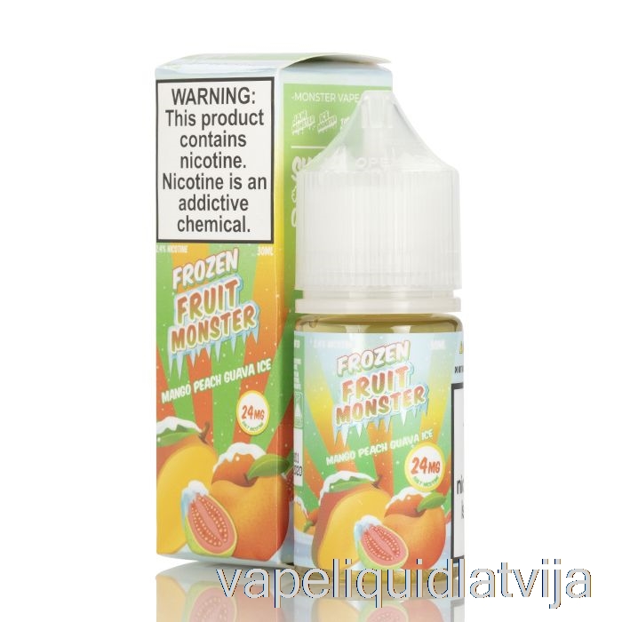 Ledus Mango Persiku Gvajava - Saldētu Augļu Monstru Sāļi - 30ml 24mg Vape šķidrums